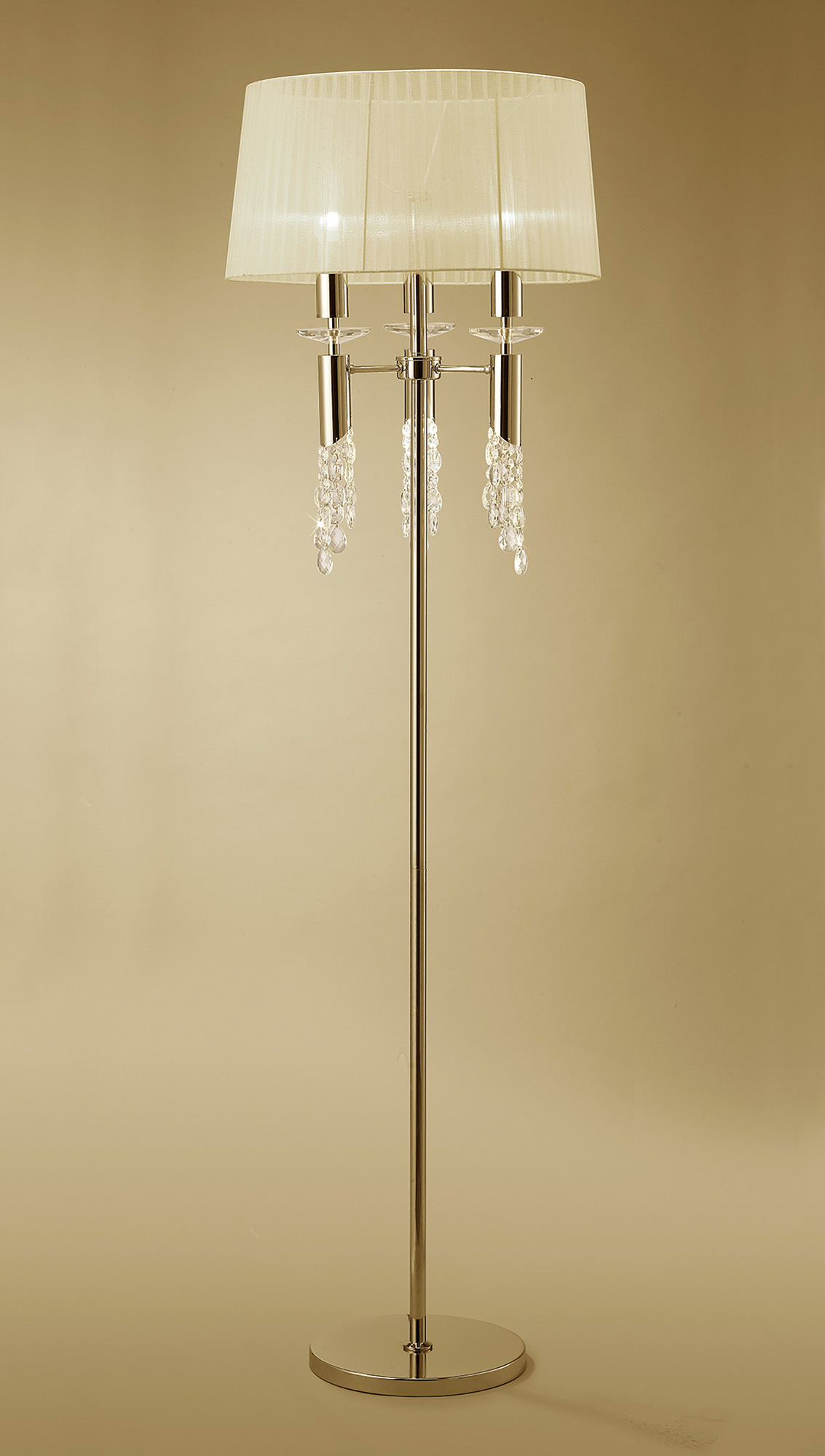 Tiffany French Gold-Cream Crystal Floor Lamps Mantra Shaded Floor Lamps